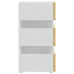 Comodino con Luci LED Bianco e Sonoma 45x35x67cm in Multistrato