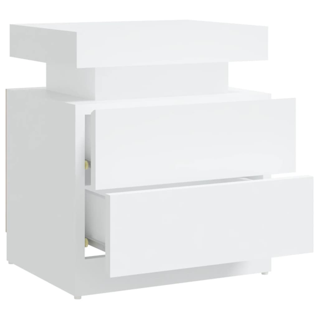 Comodino Bianco 45x35x52 cm in Legno Multistrato