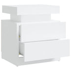 Comodino Bianco 45x35x52 cm in Legno Multistrato