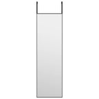 Specchio da Porta Nero 30x100 cm in Vetro e Alluminio