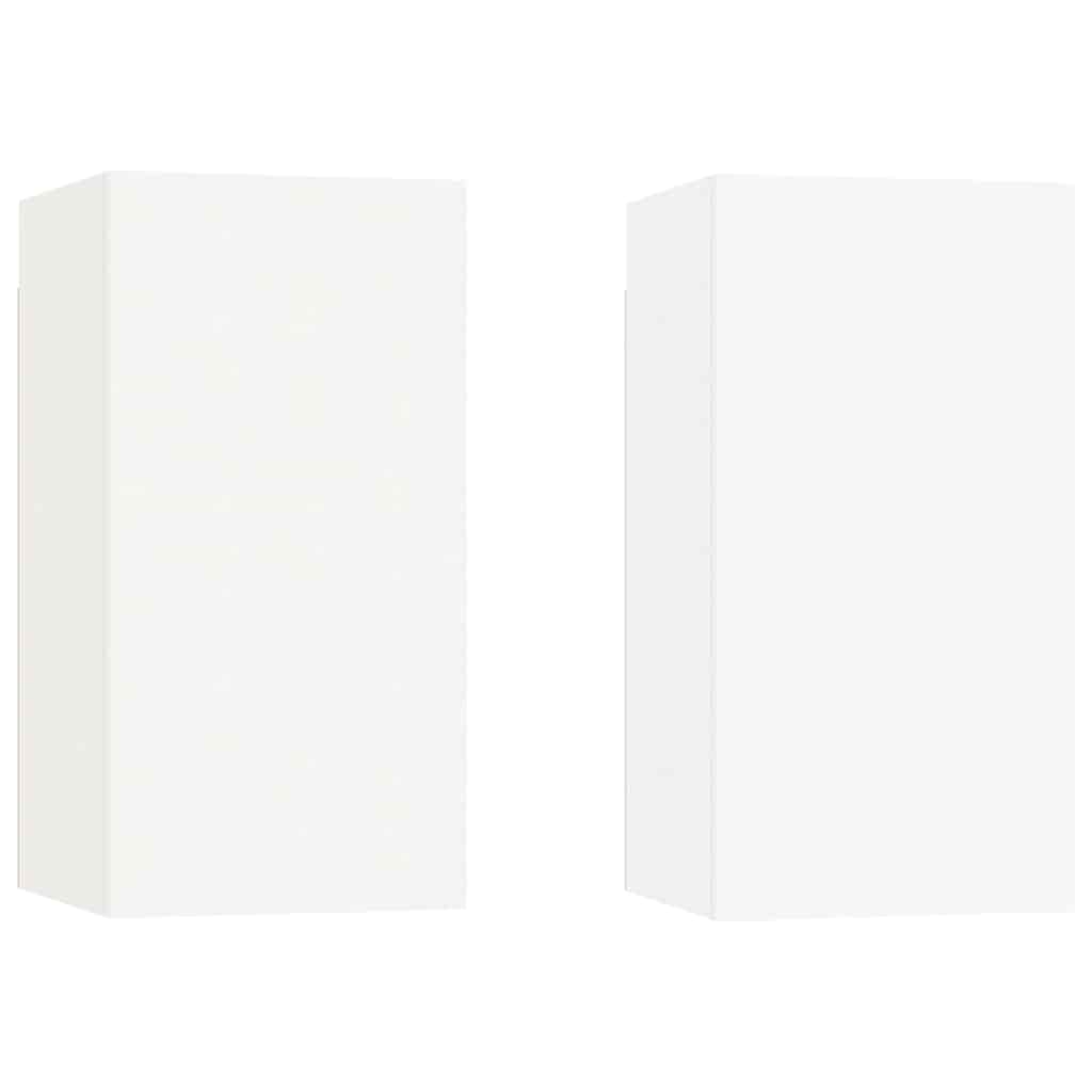 Mobili TV Bianchi 2 pz 30,5x30x60 cm in Legno Multistrato