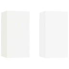 Mobili TV Bianchi 2 pz 30,5x30x60 cm in Legno Multistrato