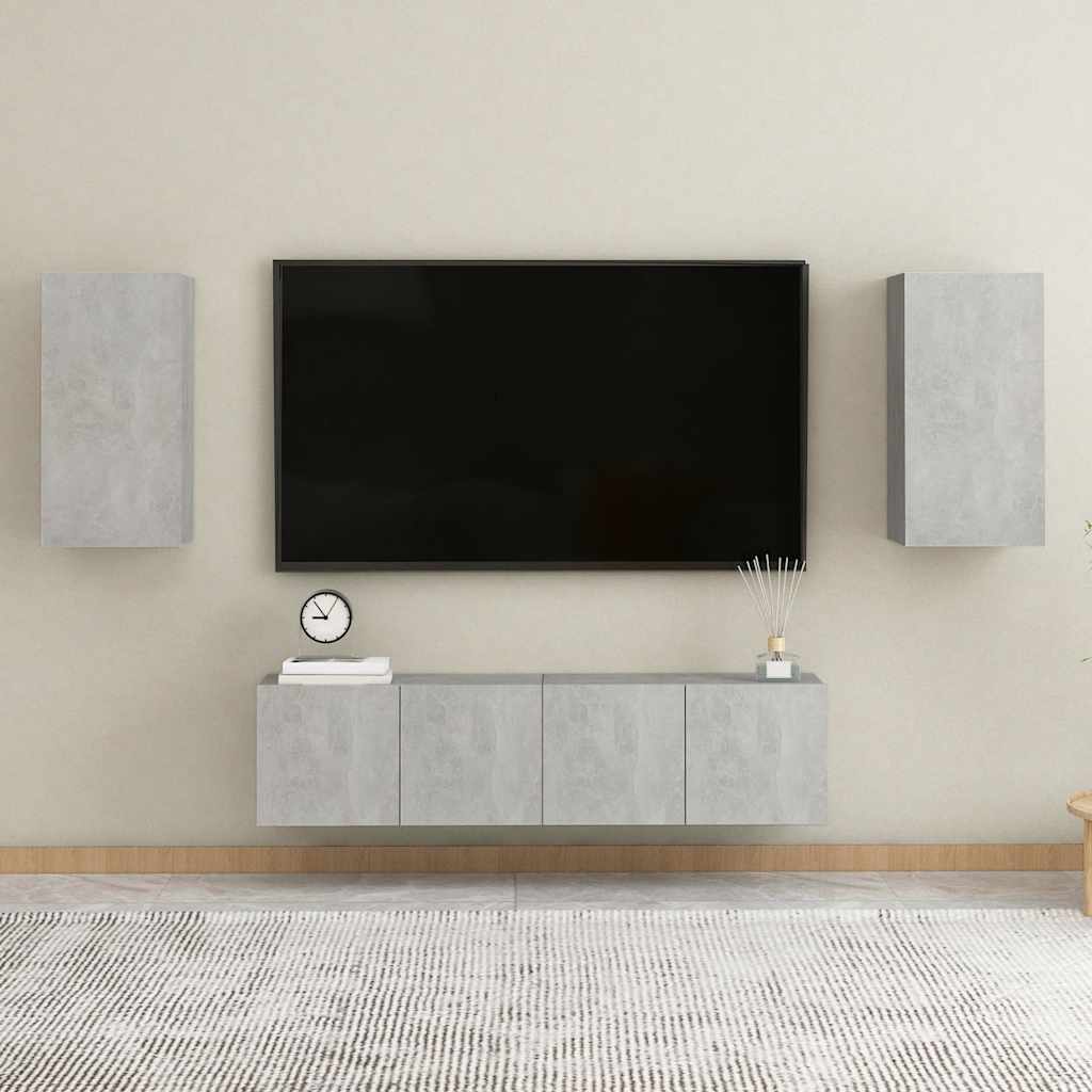 Mobile Porta TV Grigio Cemento 30,5x30x60 cm Legno Multistrato