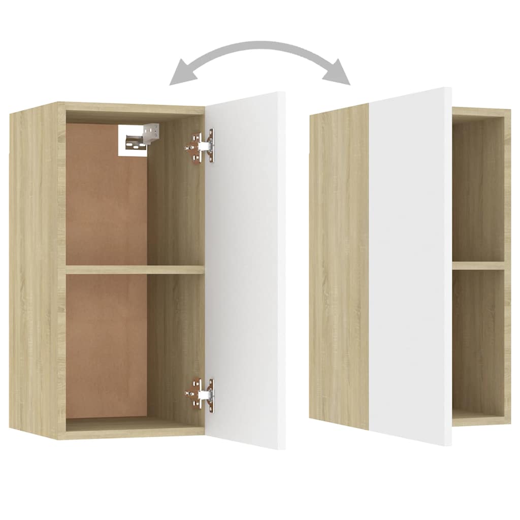 Mobile TV Bianco Rovere Sonoma 30,5x30x60 cm Legno Multistrato