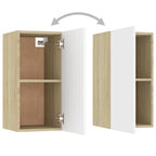 Mobile TV Bianco Rovere Sonoma 30,5x30x60 cm Legno Multistrato