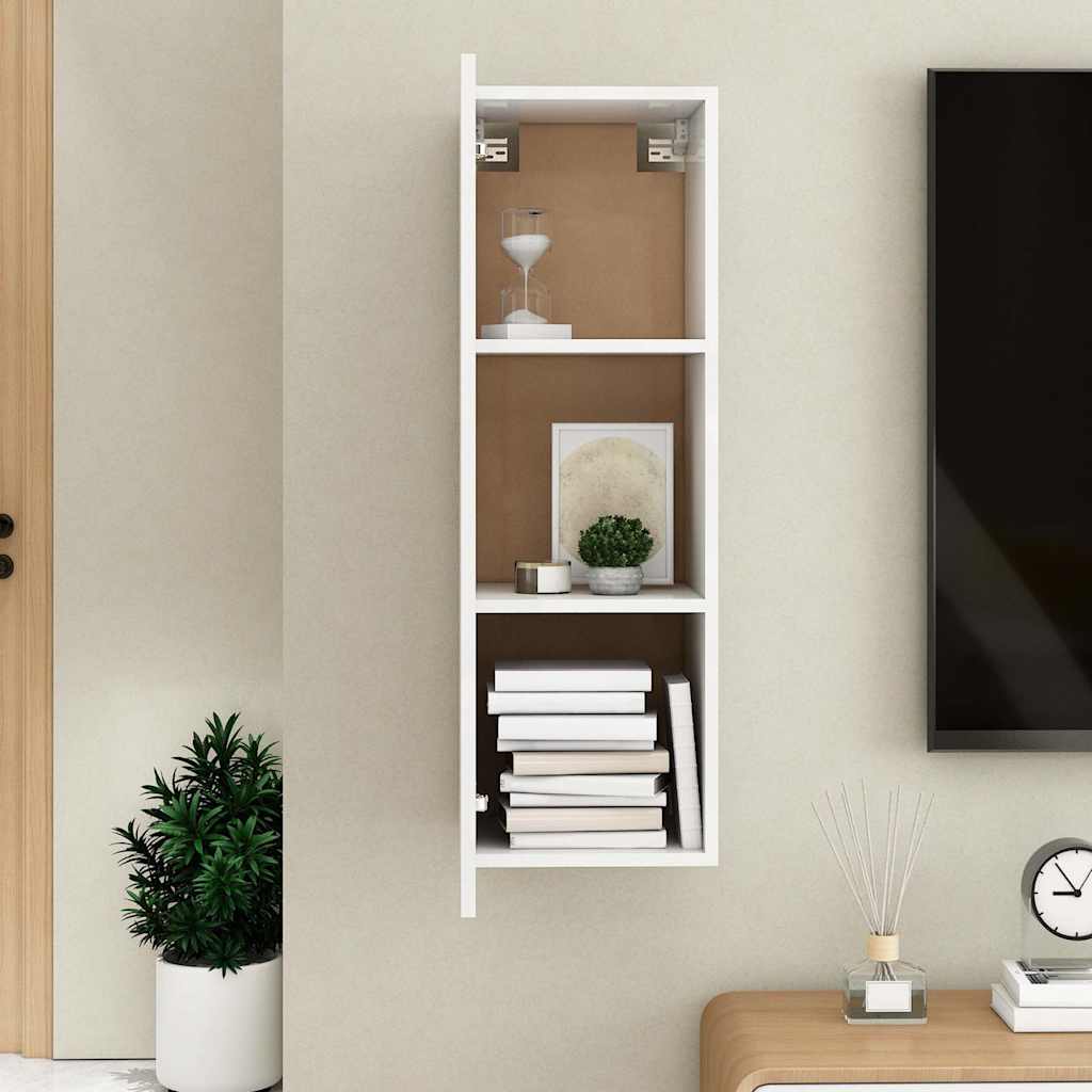Mobile Porta TV Bianco 30,5x30x90 cm in Legno Multistrato
