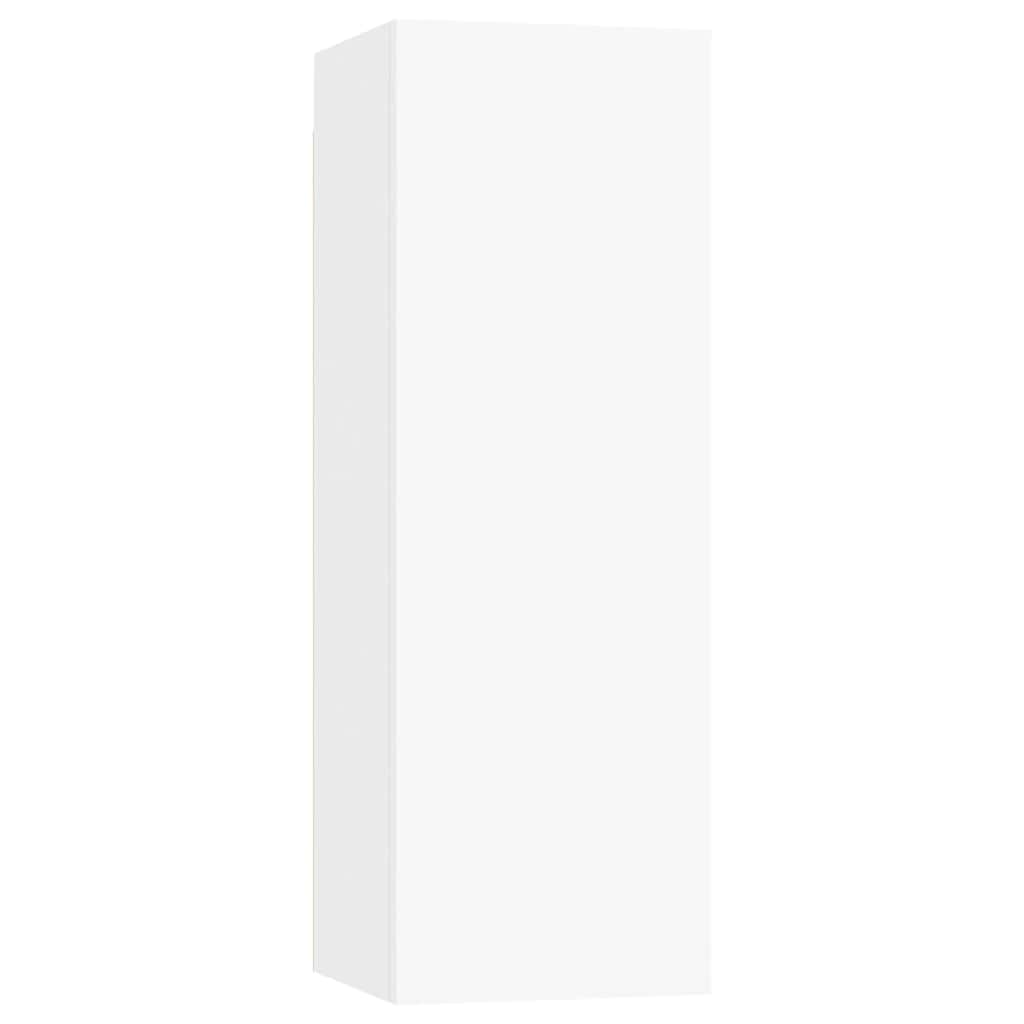 Mobili Porta TV 2pz Bianchi 30,5x30x90 cm in Legno Multistrato
