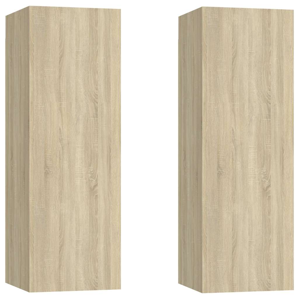 Mobili TV 2pz Rovere Sonoma 30,5x30x90 cm in Legno Multistrato