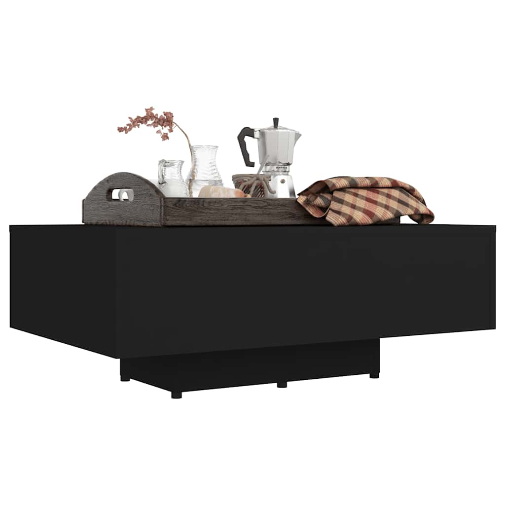 Tavolino da Salotto Nero 85x55x31 cm in Legno Multistrato
