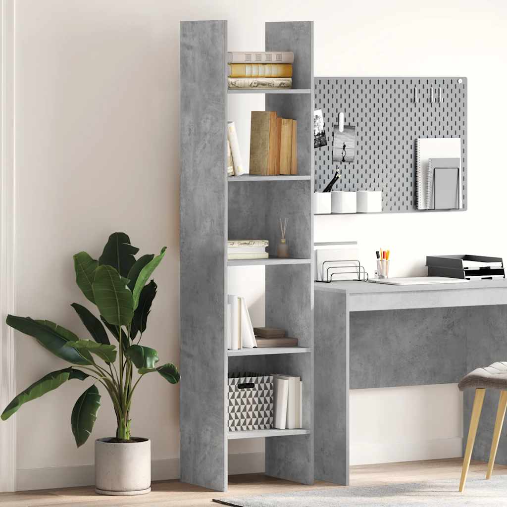Libreria Grigio Cemento 40x35x180 cm in Legno Multistrato