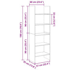 Libreria Bianca 60x35x180 cm in Legno Multistrato