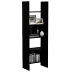 Libreria Nera 60x35x180 cm in Legno Multistrato
