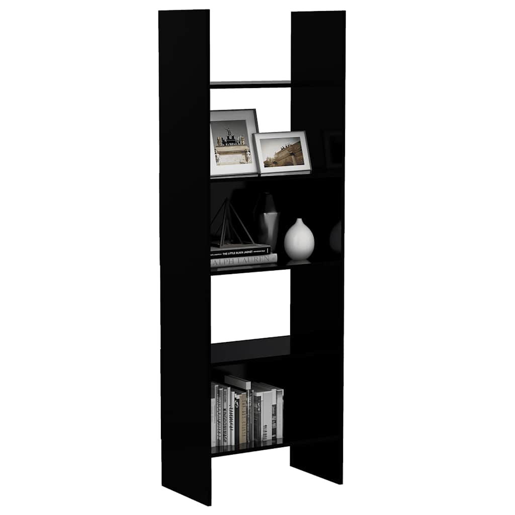 Libreria Nera 60x35x180 cm in Legno Multistrato