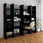 Libreria Nera 60x35x180 cm in Legno Multistrato