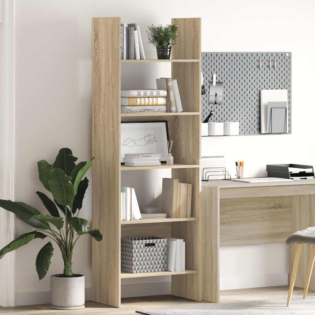 Libreria Rovere Sonoma 60x35x180 cm in Legno Multistrato