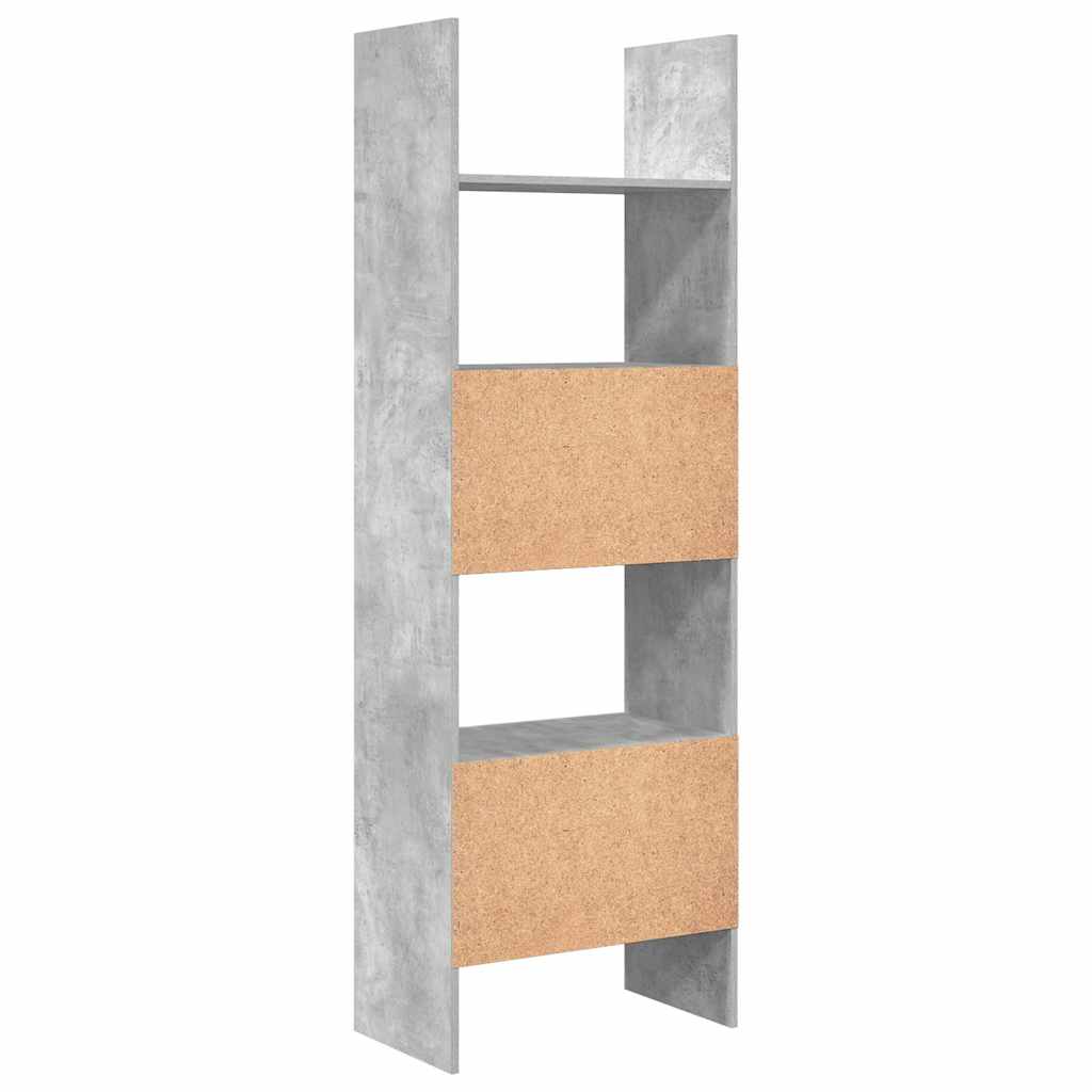 Libreria Grigio Cemento 60x35x180 cm in Legno Multistrato