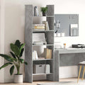 Libreria Grigio Cemento 60x35x180 cm in Legno Multistrato