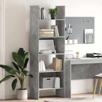 Libreria Grigio Cemento 60x35x180 cm in Legno Multistrato