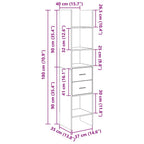 Libreria Nera 40x35x180 cm in Legno Multistrato