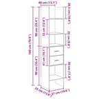 Libreria Grigio Cemento 40x35x180 cm in Legno Multistrato