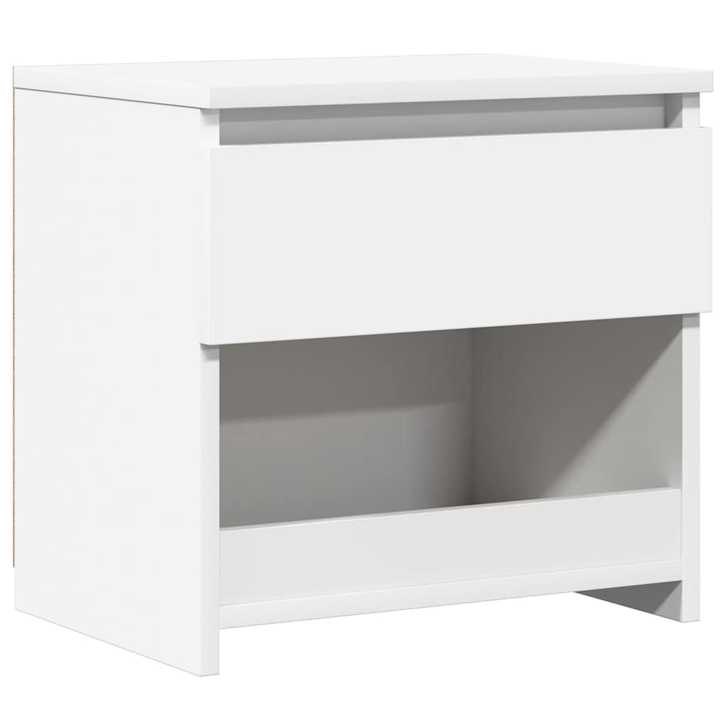 Comodino Bianco 40x30x39 cm in Legno Ingegnerizzato