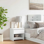 Comodino Bianco 40x30x39 cm in Legno Ingegnerizzato