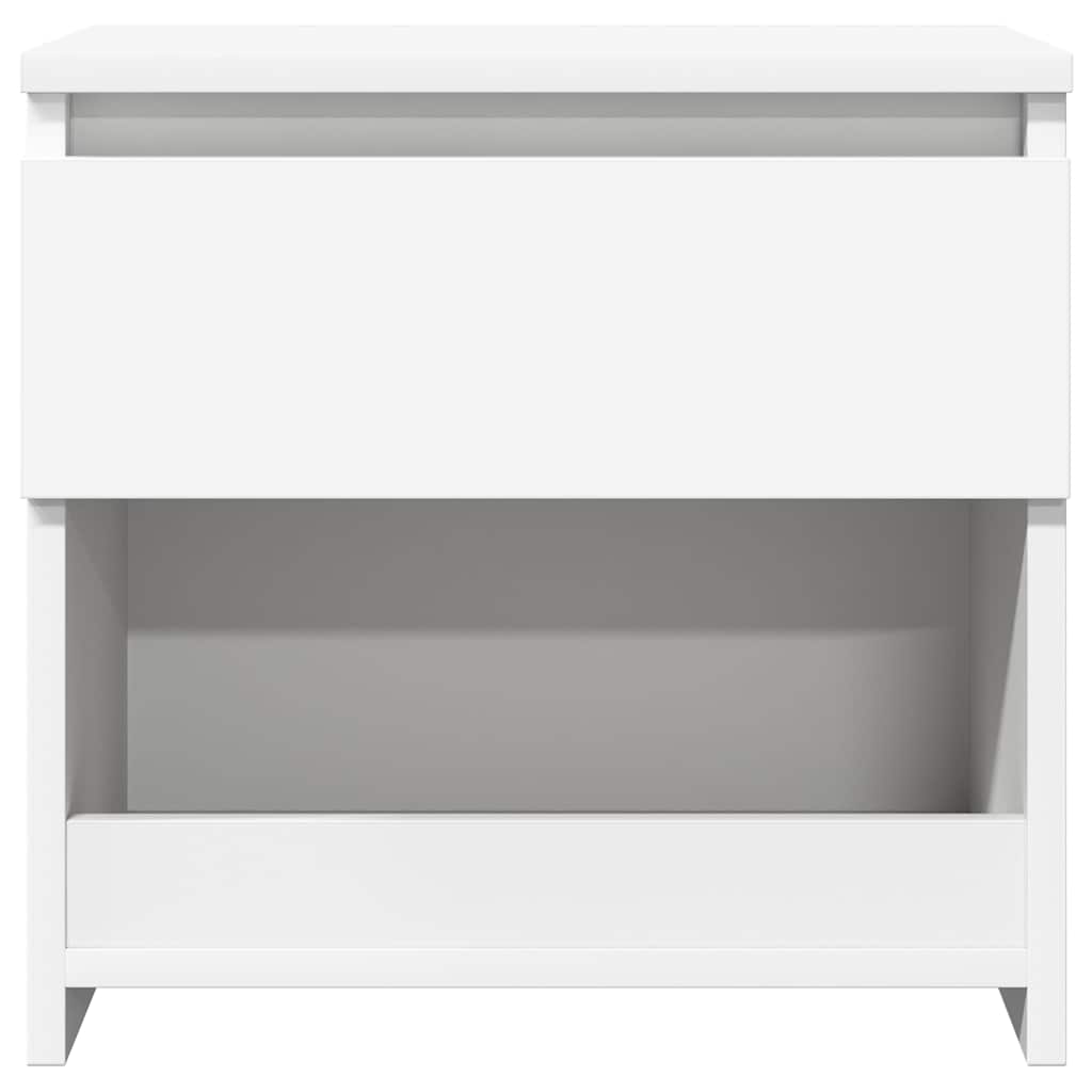 Comodino Bianco 40x30x39 cm in Legno Ingegnerizzato