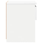 Comodino Bianco 40x30x39 cm in Legno Ingegnerizzato