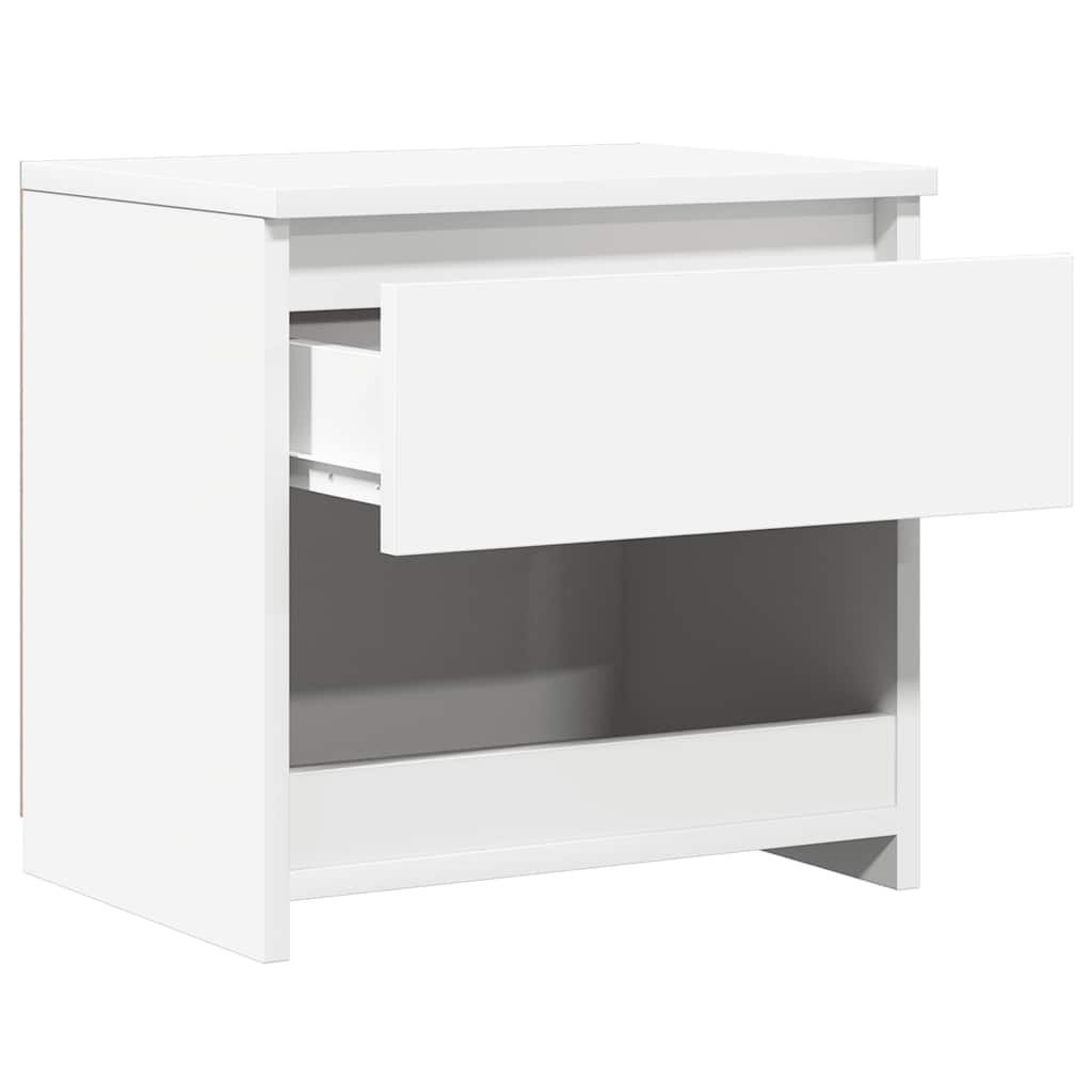 Comodino Bianco 40x30x39 cm in Legno Ingegnerizzato