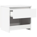 Comodino Bianco 40x30x39 cm in Legno Ingegnerizzato