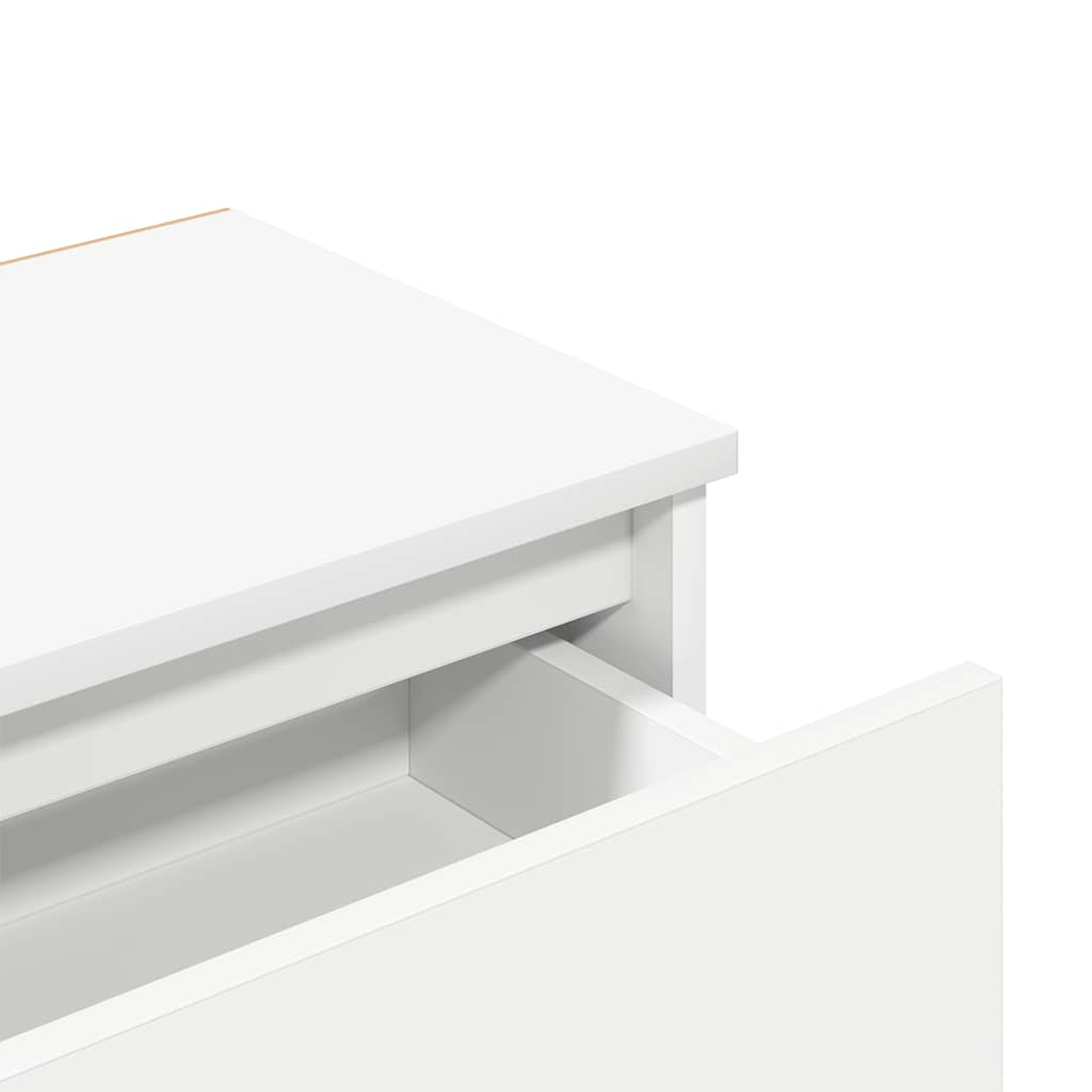 Comodino Bianco 40x30x39 cm in Legno Ingegnerizzato