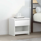 Comodino Bianco 40x30x39 cm in Legno Ingegnerizzato