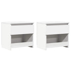 Comodini 2 pz Bianco 40x30x39 cm in Legno Ingegnerizzato