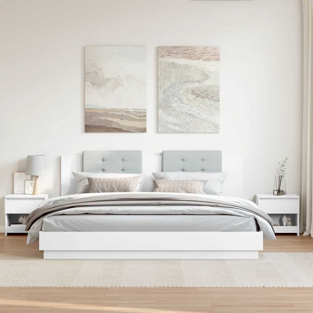 Comodini 2 pz Bianco 40x30x39 cm in Legno Ingegnerizzato