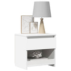 Comodini 2 pz Bianco 40x30x39 cm in Legno Ingegnerizzato