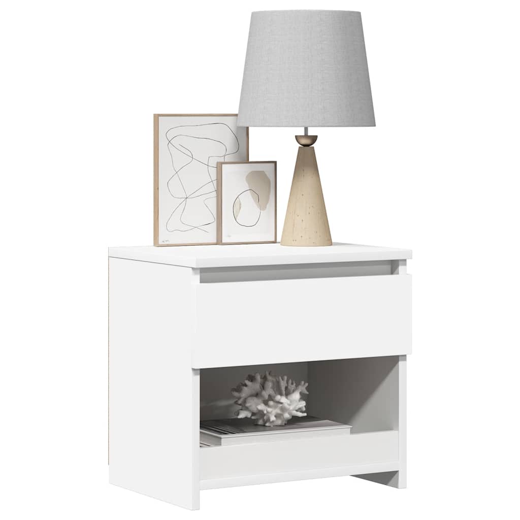 Comodini 2 pz Bianco 40x30x39 cm in Legno Ingegnerizzato