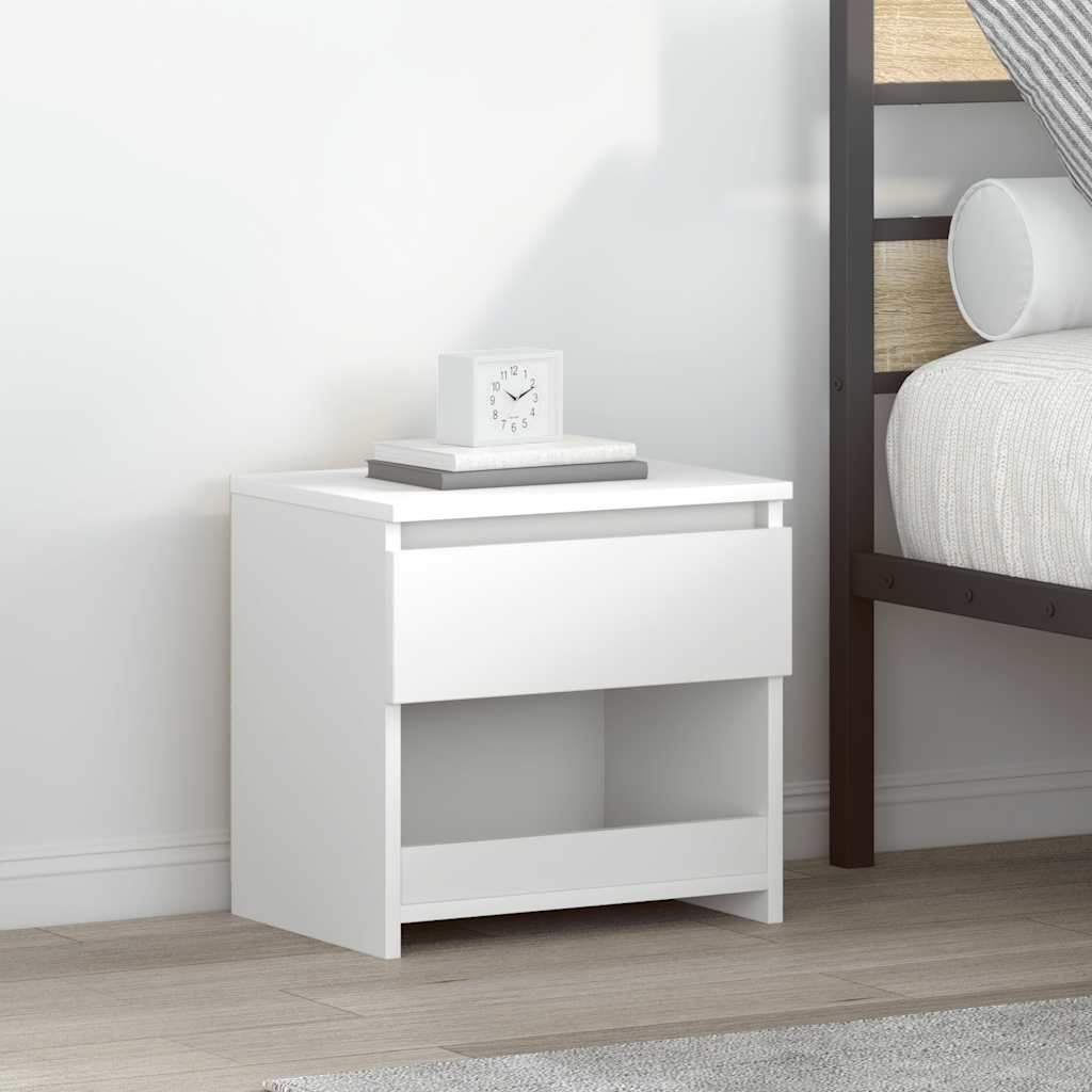 Comodini 2 pz Bianco 40x30x39 cm in Legno Ingegnerizzato