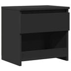Comodino Nero 40x30x39 cm in Legno Multistrato