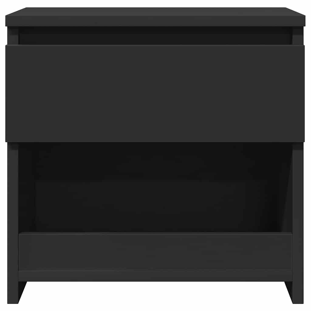 Comodino Nero 40x30x39 cm in Legno Multistrato