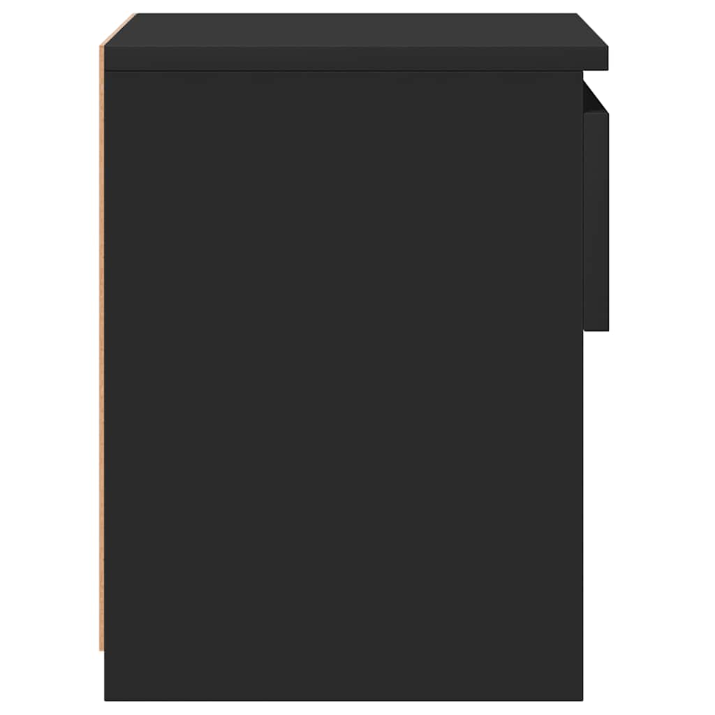 Comodino Nero 40x30x39 cm in Legno Multistrato