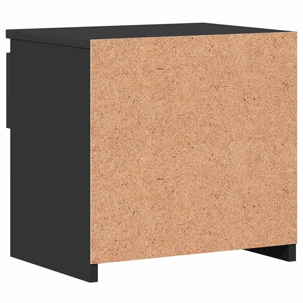 Comodino Nero 40x30x39 cm in Legno Multistrato