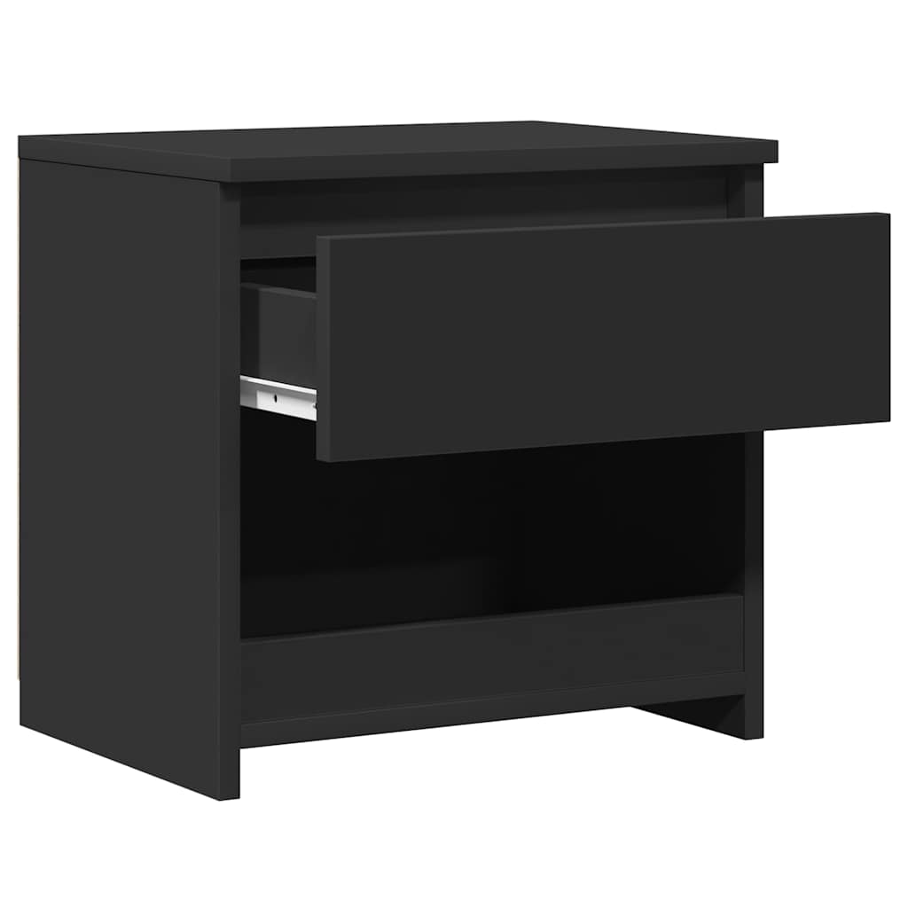 Comodino Nero 40x30x39 cm in Legno Multistrato