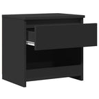 Comodino Nero 40x30x39 cm in Legno Multistrato