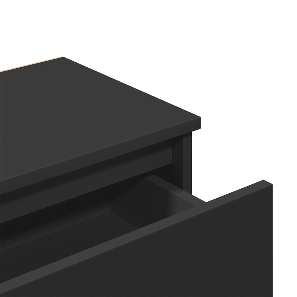 Comodino Nero 40x30x39 cm in Legno Multistrato