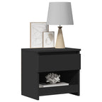 Comodini 2 pz Neri 40x30x39 cm in Legno Multistrato