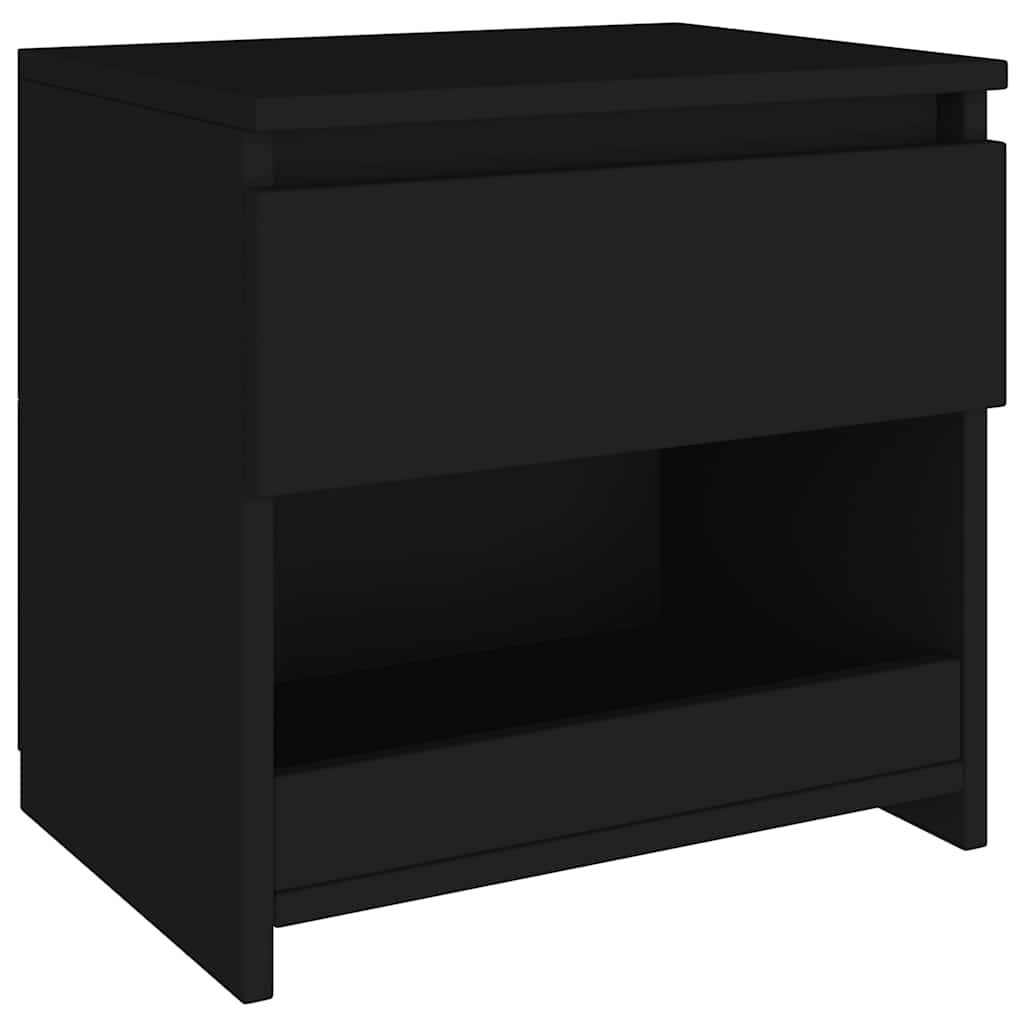 Comodini 2 pz Neri 40x30x39 cm in Legno Multistrato