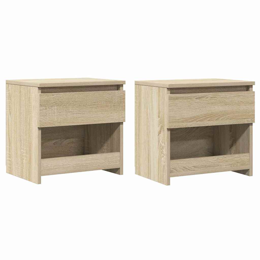 Comodini 2pz Rovere Sonoma 40x30x39 cm in Legno Multistrato