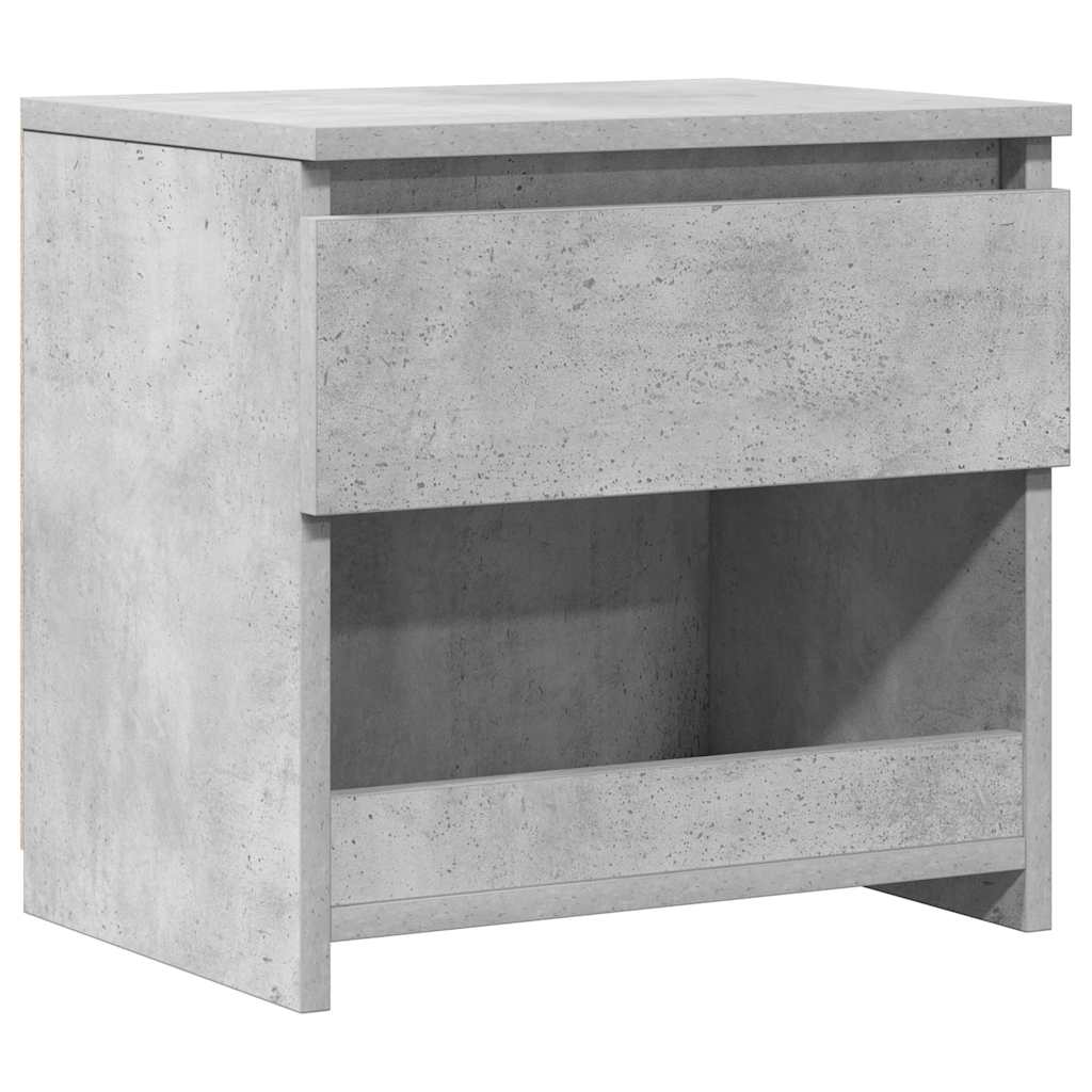 Comodino Grigio Cemento 40x30x39 cm in Legno Multistrato