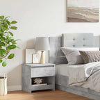 Comodino Grigio Cemento 40x30x39 cm in Legno Multistrato