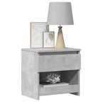 Comodino Grigio Cemento 40x30x39 cm in Legno Multistrato